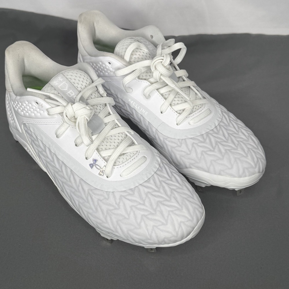 Under Armour Men 7 Women 8.5 Baseball/soft Cleats Shoes White UA Yard MT TPU 3.0 - Picture 2 of 13
